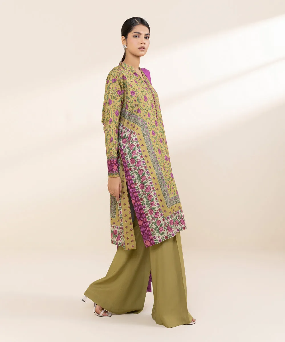 3 Piece - Embroidered Linen Suit