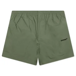 Arrow Outline Pajama Shorts - Army Green