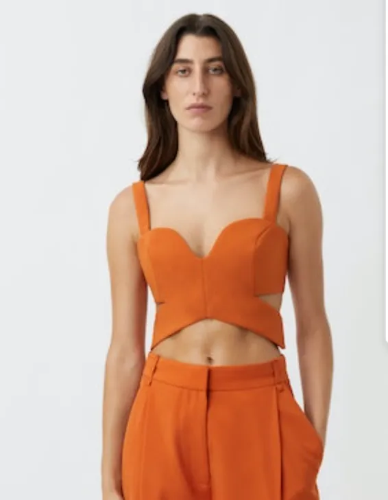 Bela Bodice Top - Tangerine