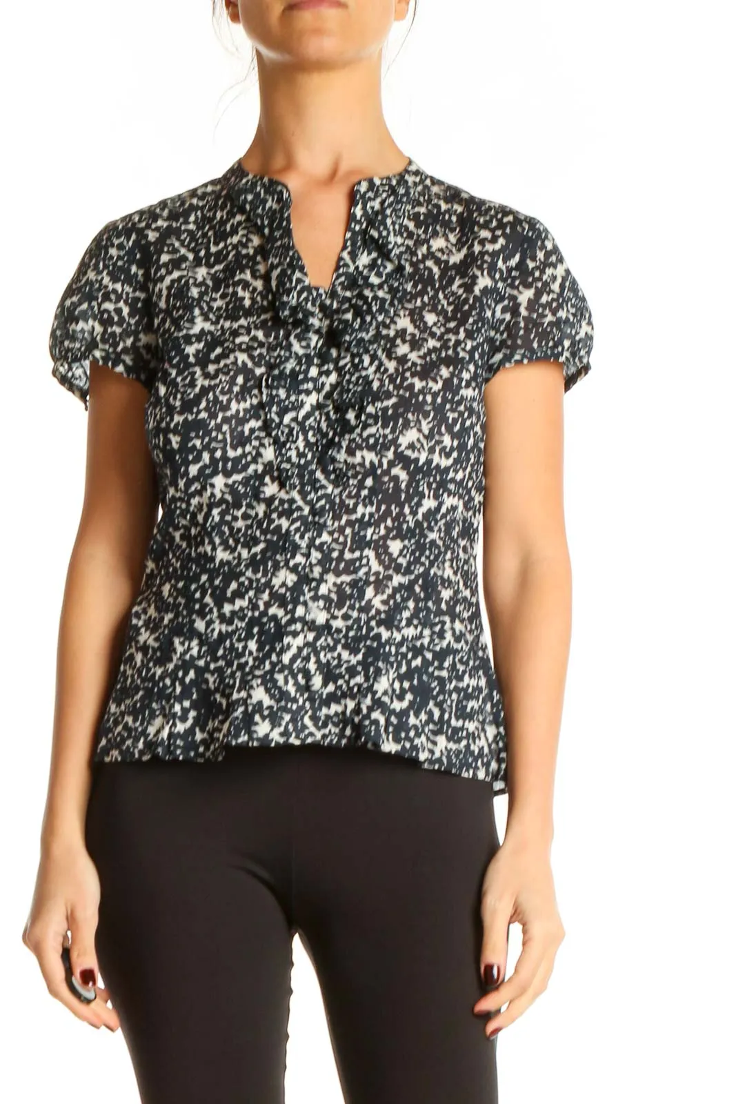 Black Printed Chic Top