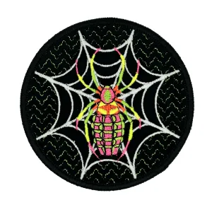 Blacklight Charlotte Velvet Patch - Amp Up Your Wardrobe with an Trippy, Eye-Catching Fluorescent Thread Magic  - 4"