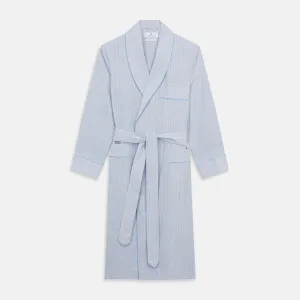 Blue and Yellow Check Poplin Cotton Dressing Gown