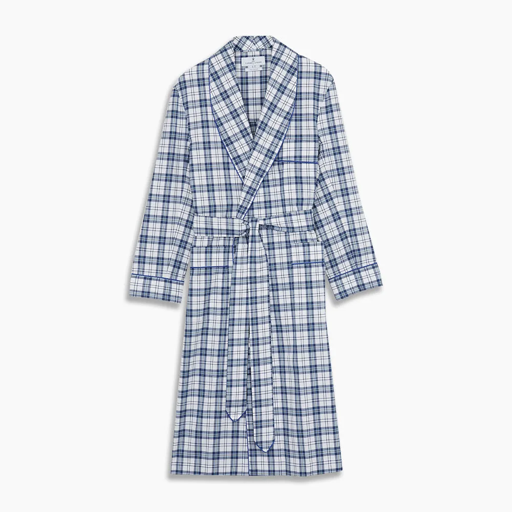 Blue Check Cotton Gown