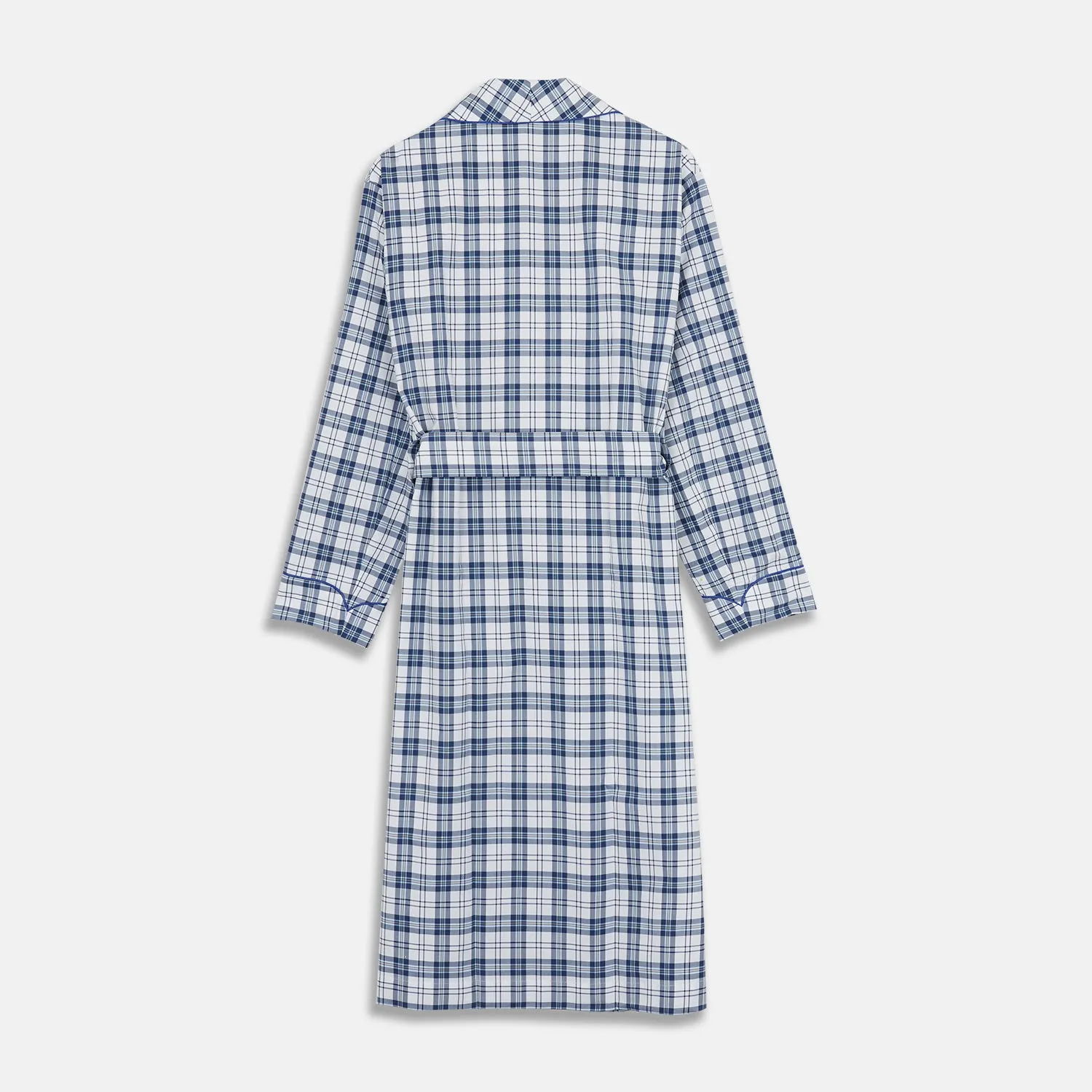 Blue Check Cotton Gown