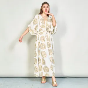 Boho printed oversize maxi dress with sequin accents wholesale