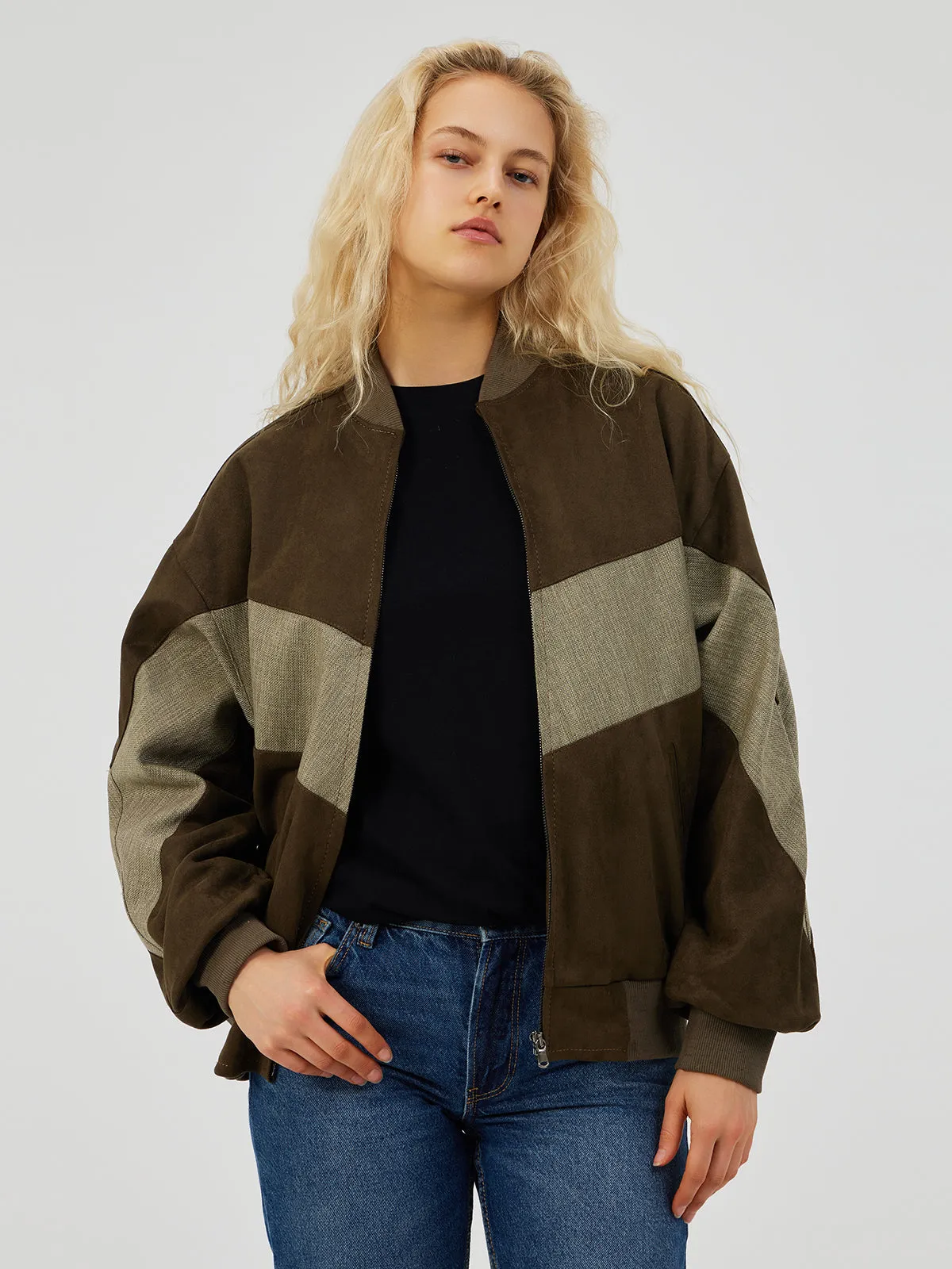 BROWN UNISEX BOMBER JACKET S