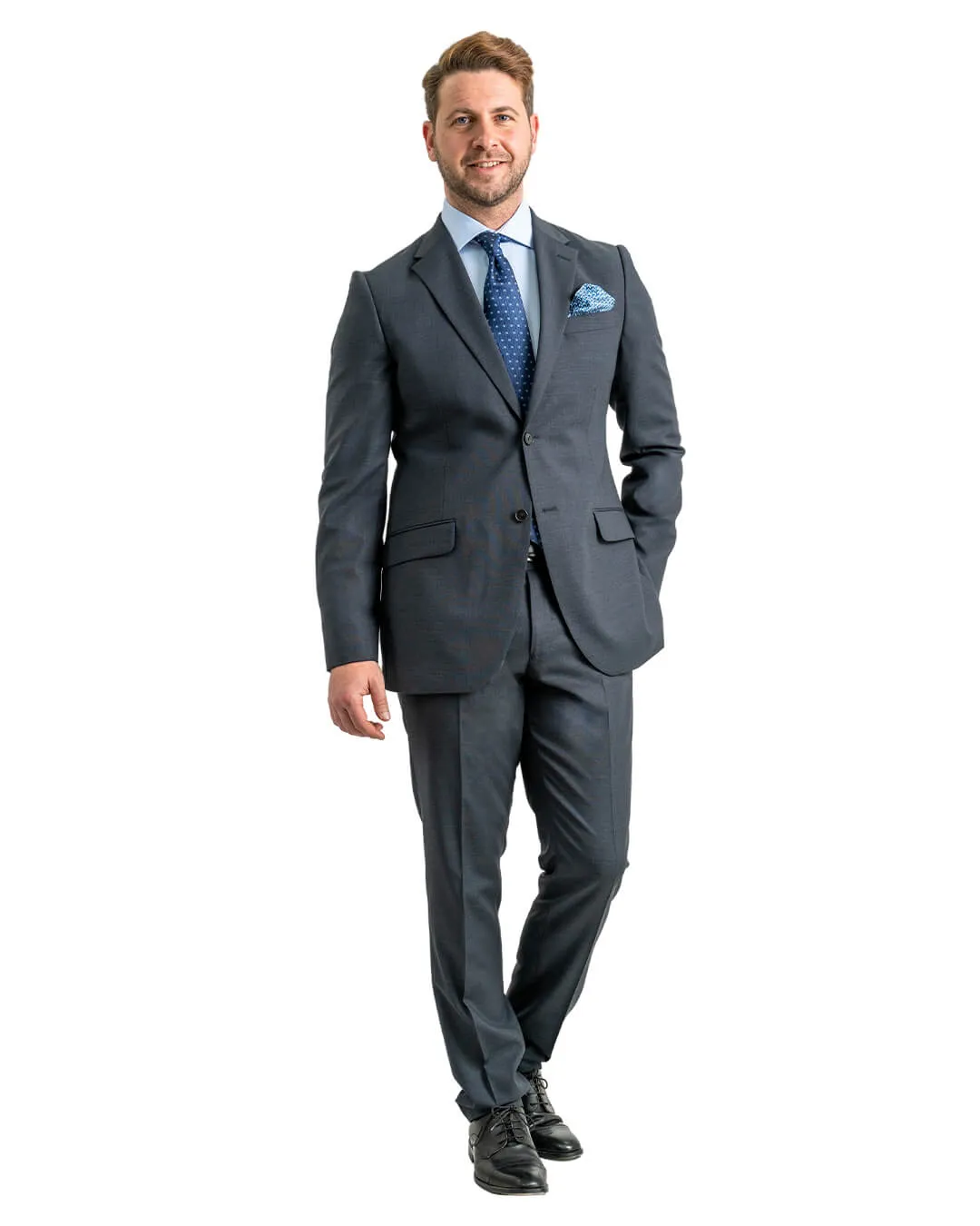 Charcoal Super 110s Natural Stretch Basketweave Suit