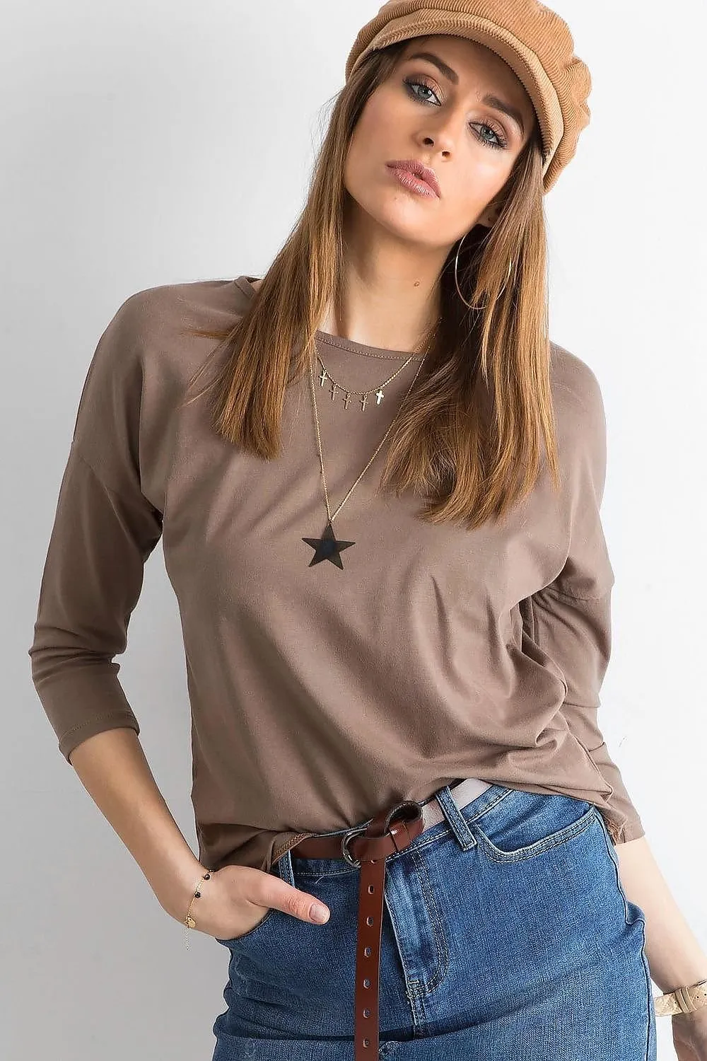 Chic 3/4 Sleeve Cotton Blend Blouse