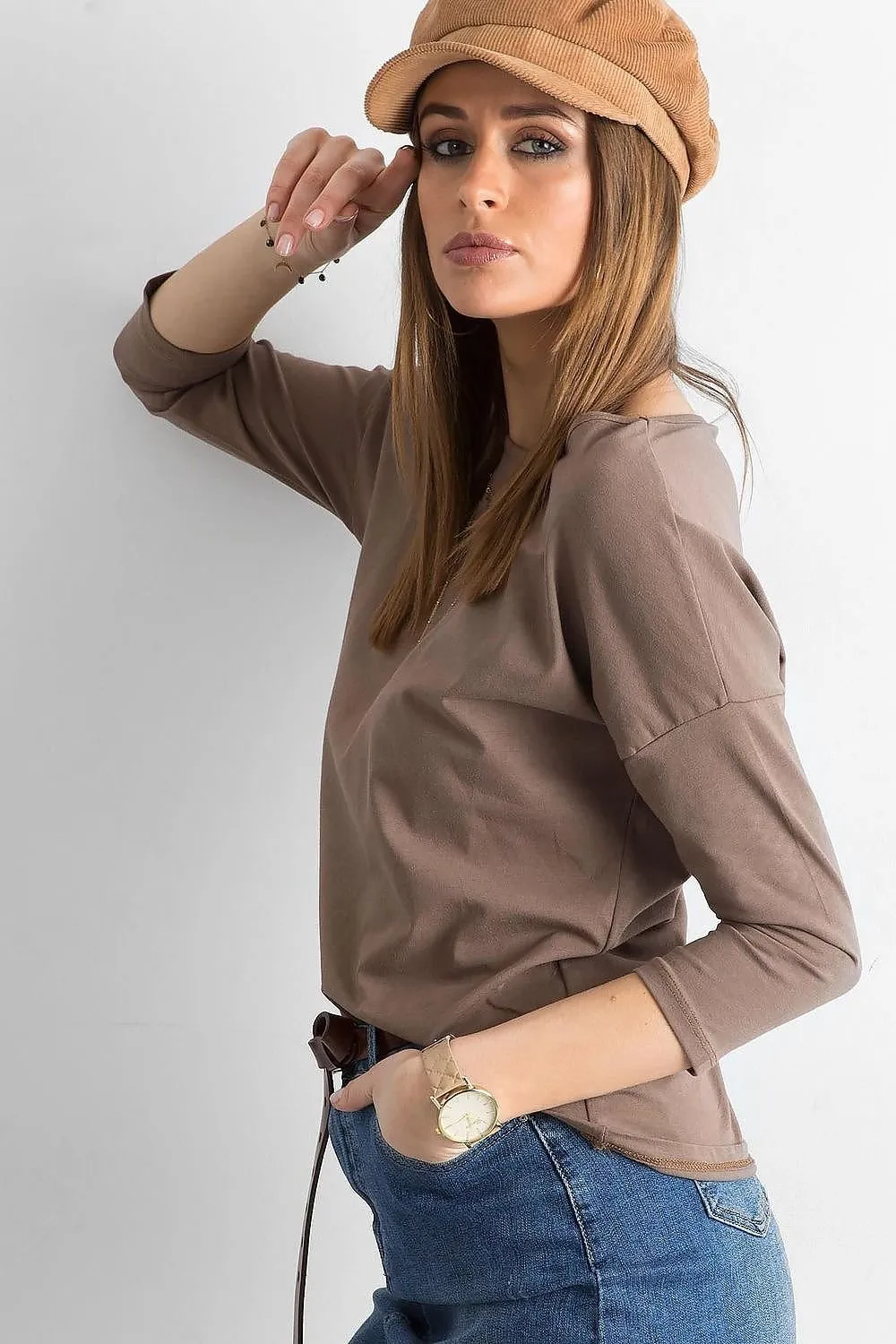 Chic 3/4 Sleeve Cotton Blend Blouse