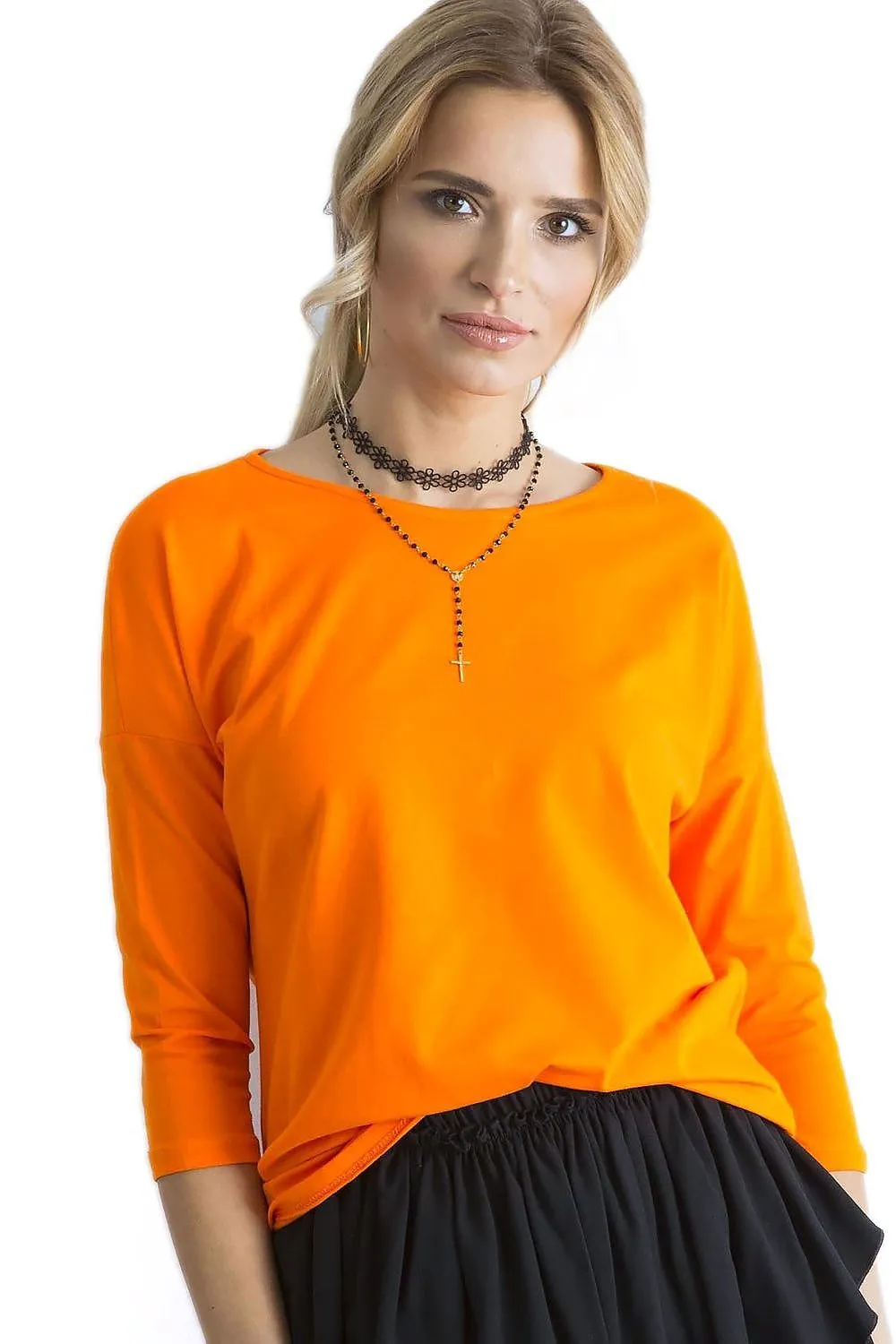 Chic 3/4 Sleeve Cotton Blend Blouse