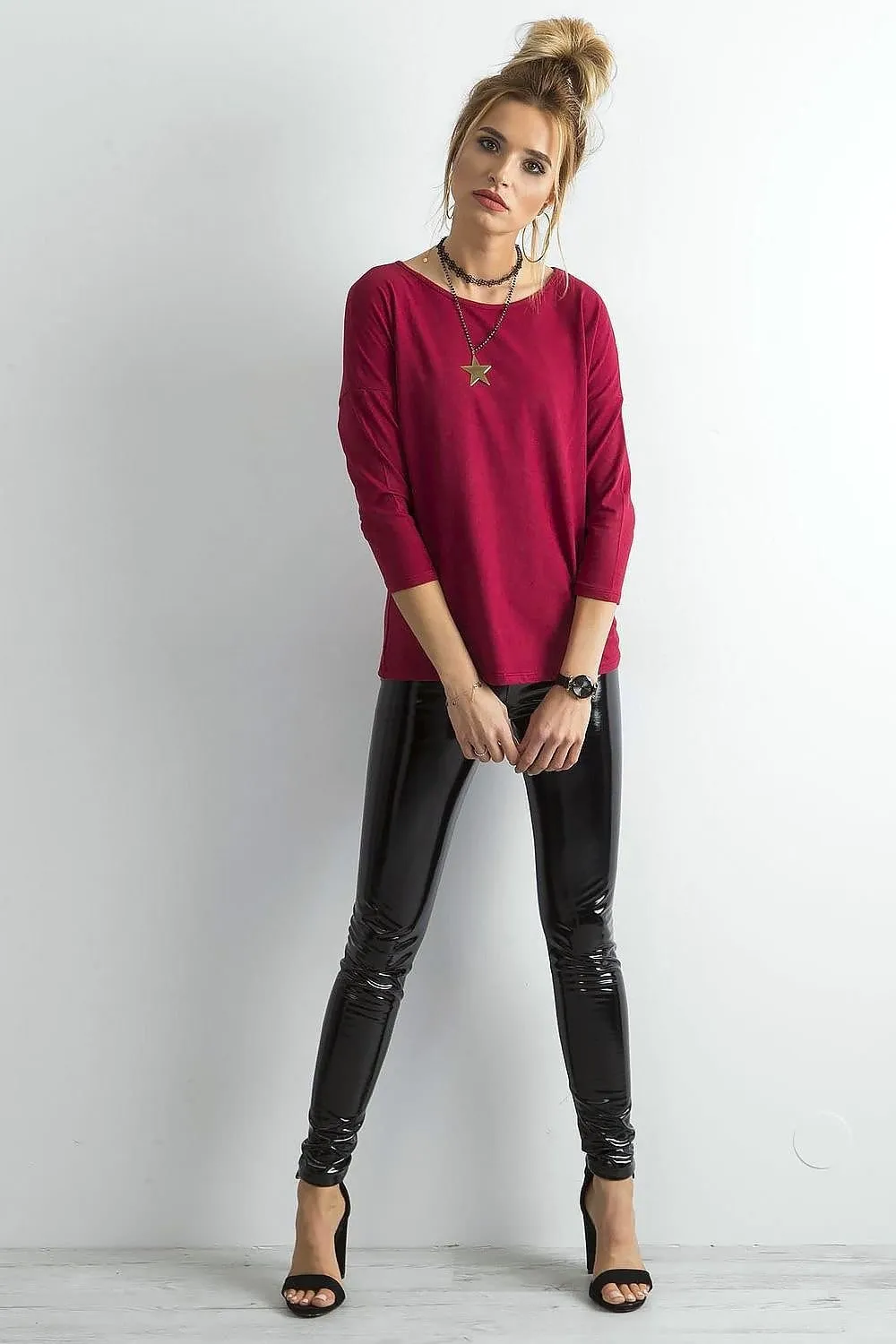 Chic 3/4 Sleeve Cotton Blend Blouse