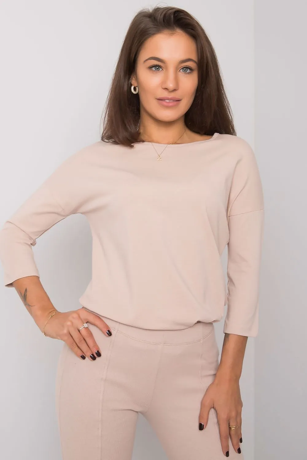 Chic 3/4 Sleeve Cotton Blend Blouse