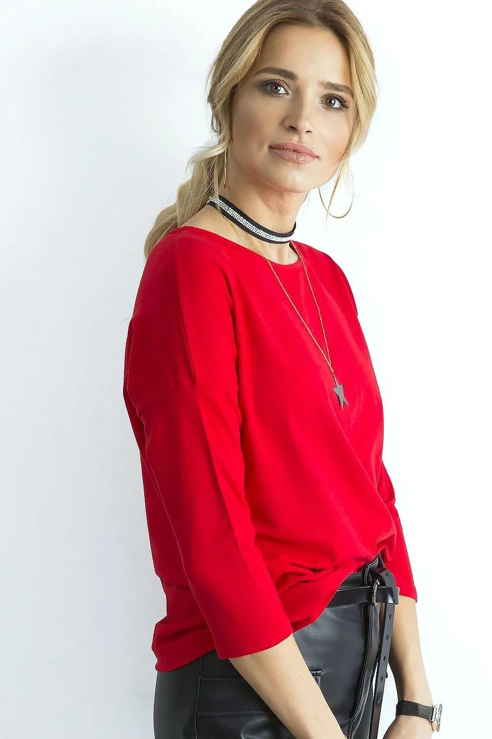 Chic 3/4 Sleeve Cotton Blend Blouse