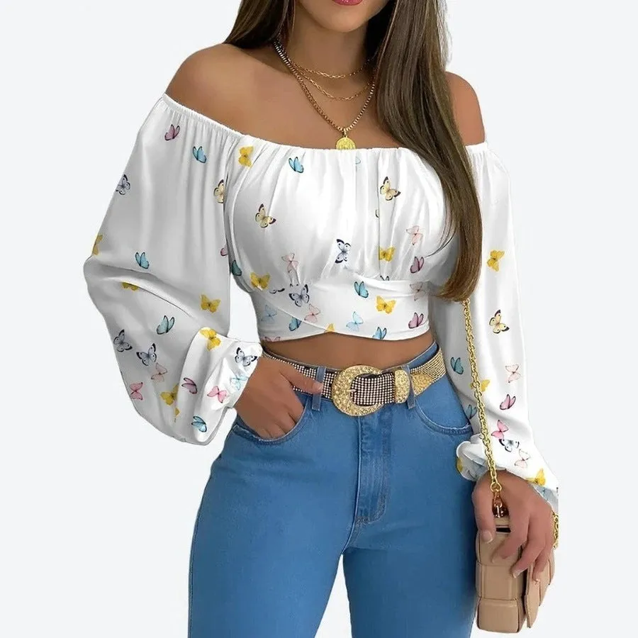 Chic Off-Shoulder Long Sleeve Blouses