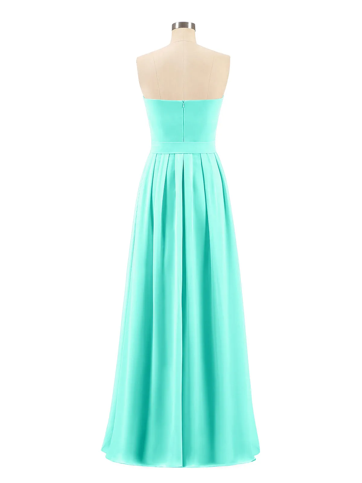 Chiffon Strapless Bridesmaid Gown with Sash-Spa Plus Size