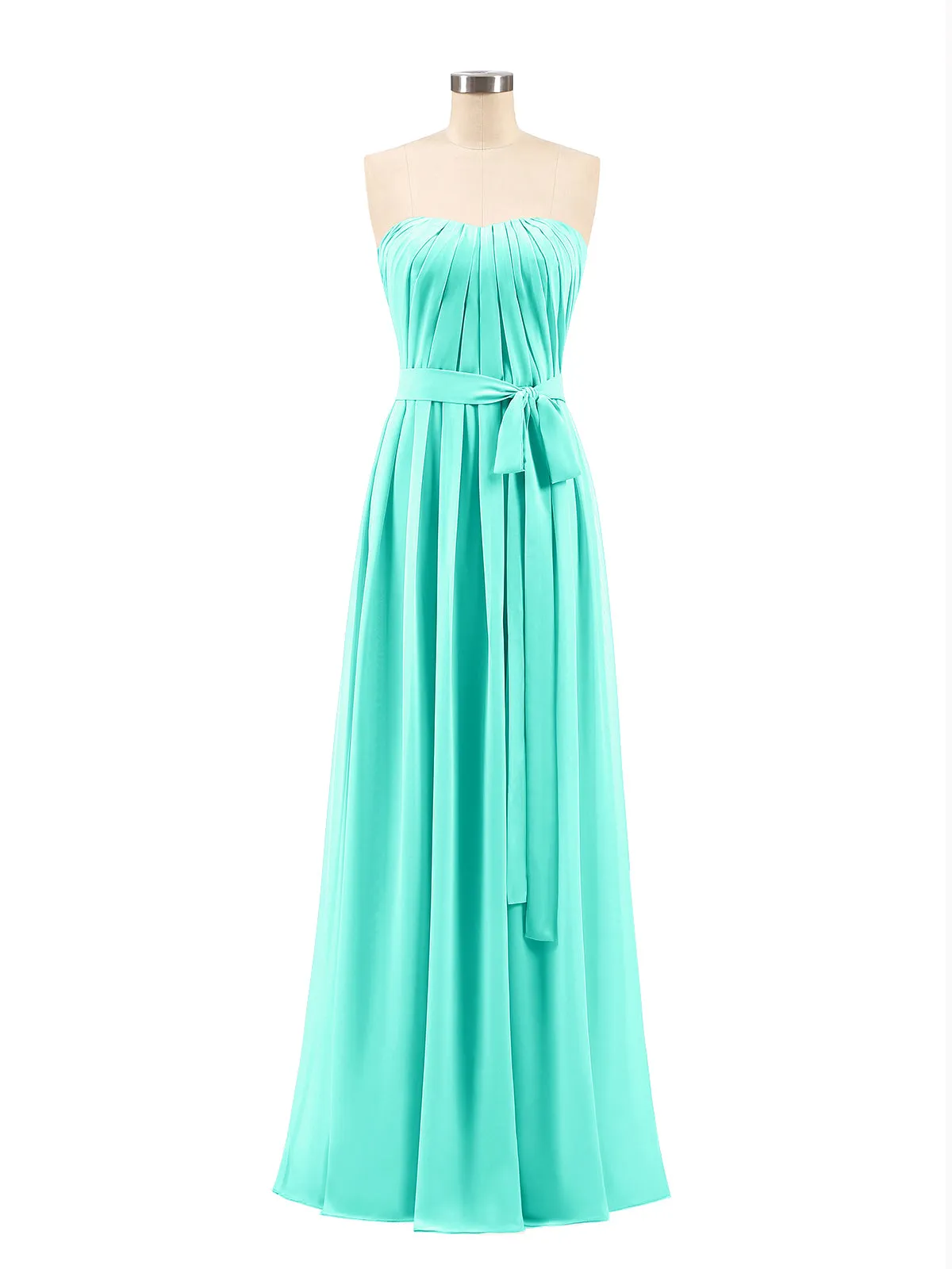 Chiffon Strapless Bridesmaid Gown with Sash-Spa Plus Size