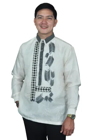 Classic Barong Tagalog with Modern Black Embroidery Accents - Chrisanto - JN78