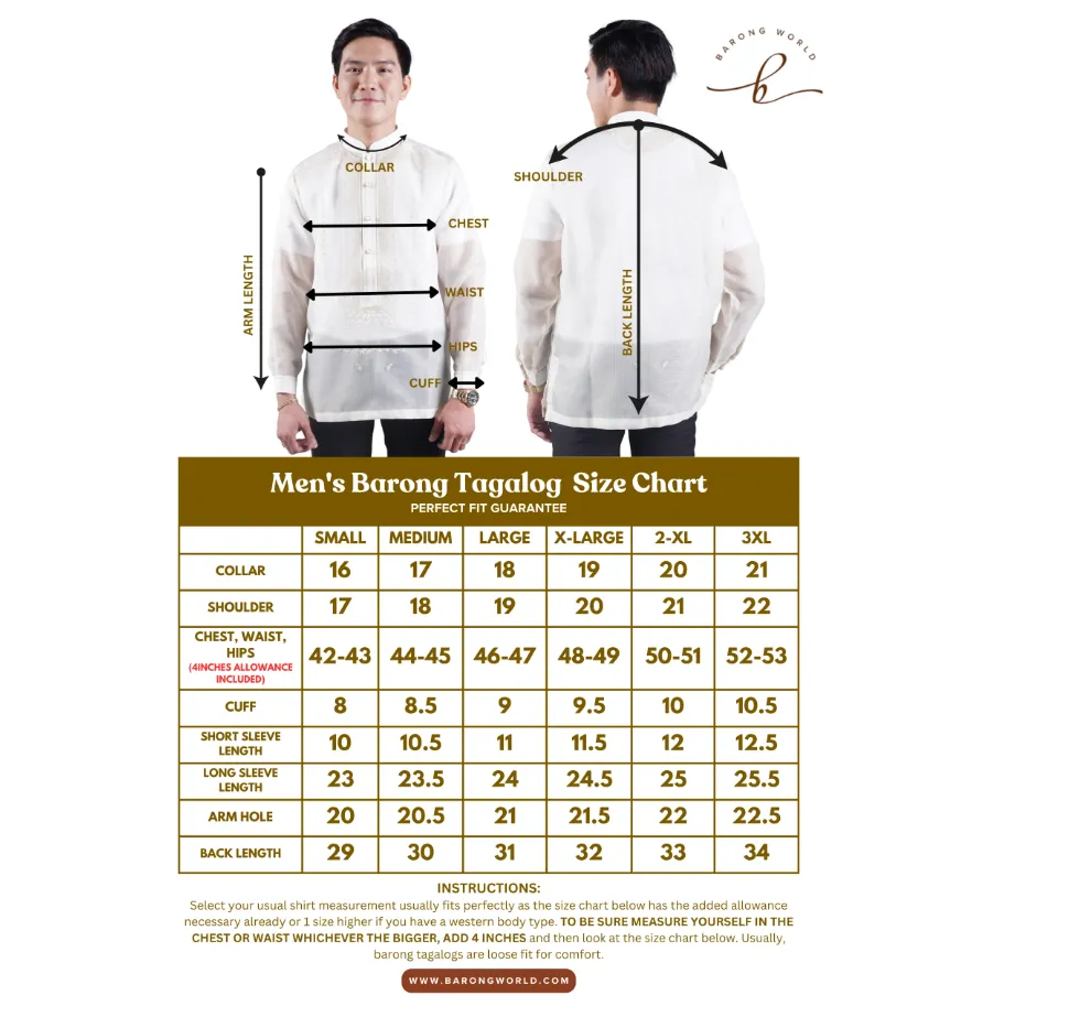 Classic Barong Tagalog with Modern Black Embroidery Accents - Chrisanto - JN78