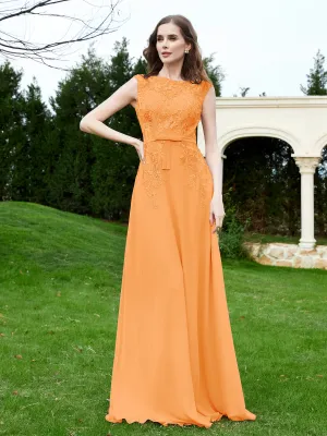 Elegant Illusion Lace Appliqued Dress With Buttons Orange Plus Size