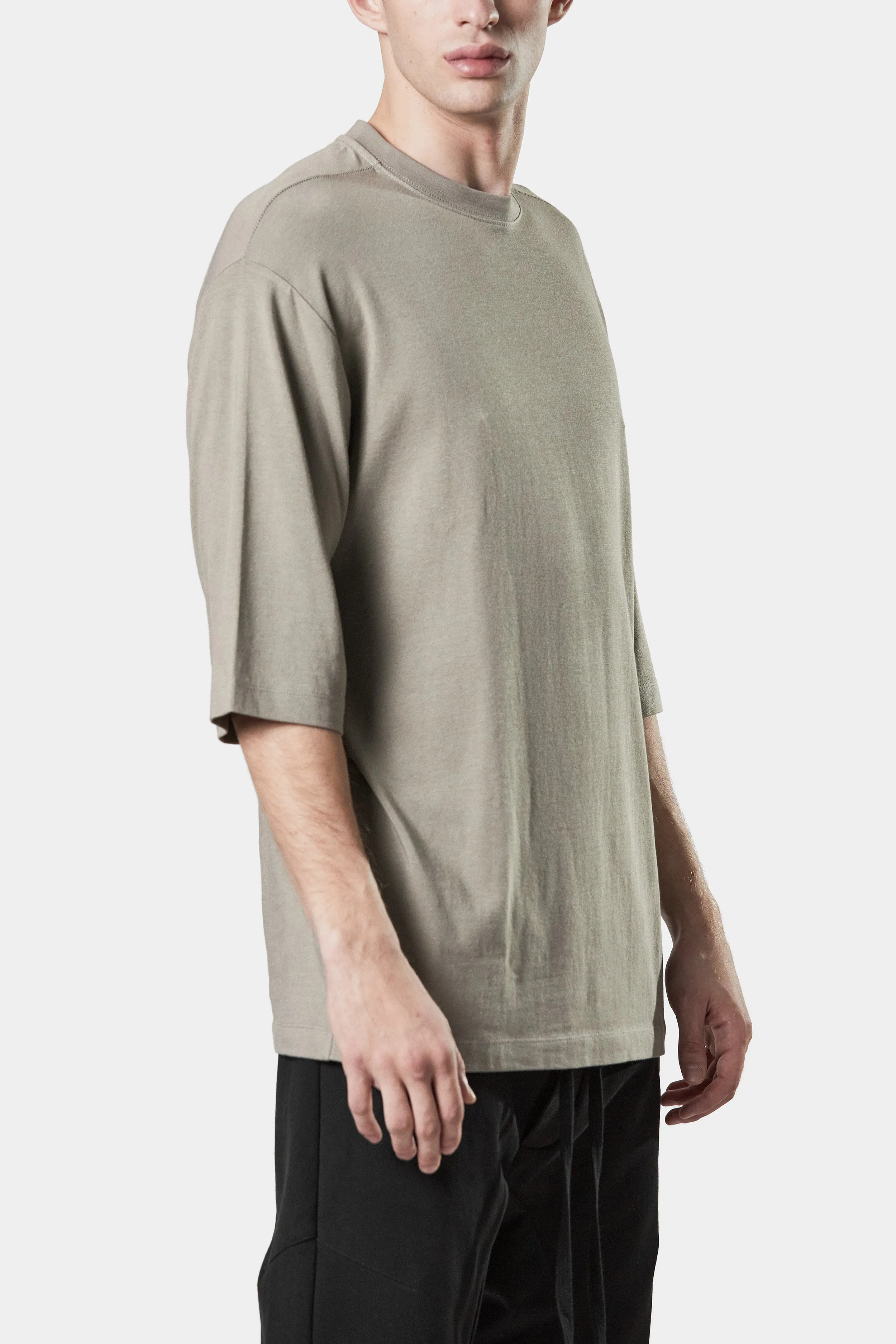 Extended sleeve jersey t-shirt, Beige