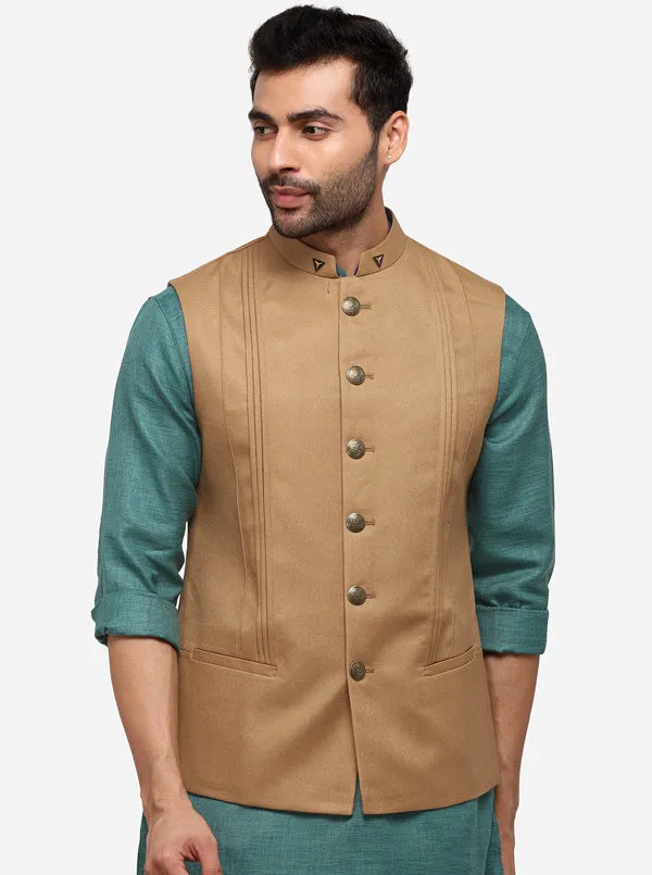 Khaki Bandhgala Jacket | JB Studio