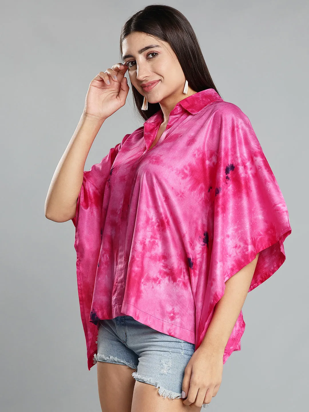 Magenta Rayon TieDyeTop- Bloomfinity