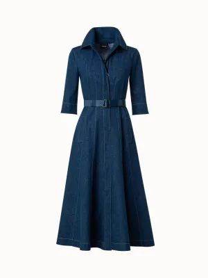 Midikleid aus Stretch Denim