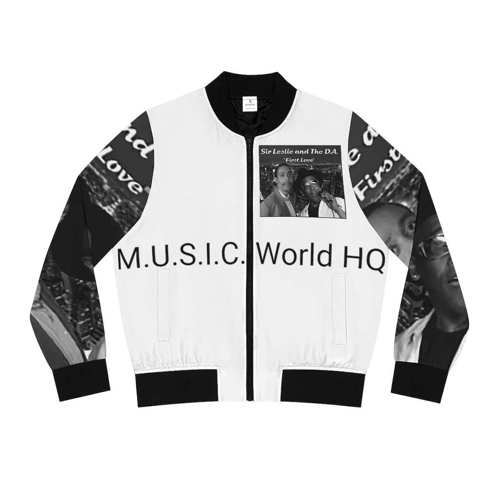 M.U.S.I.C. World HQ  Album Cover Series Women's Bomber Jacket (AOP)