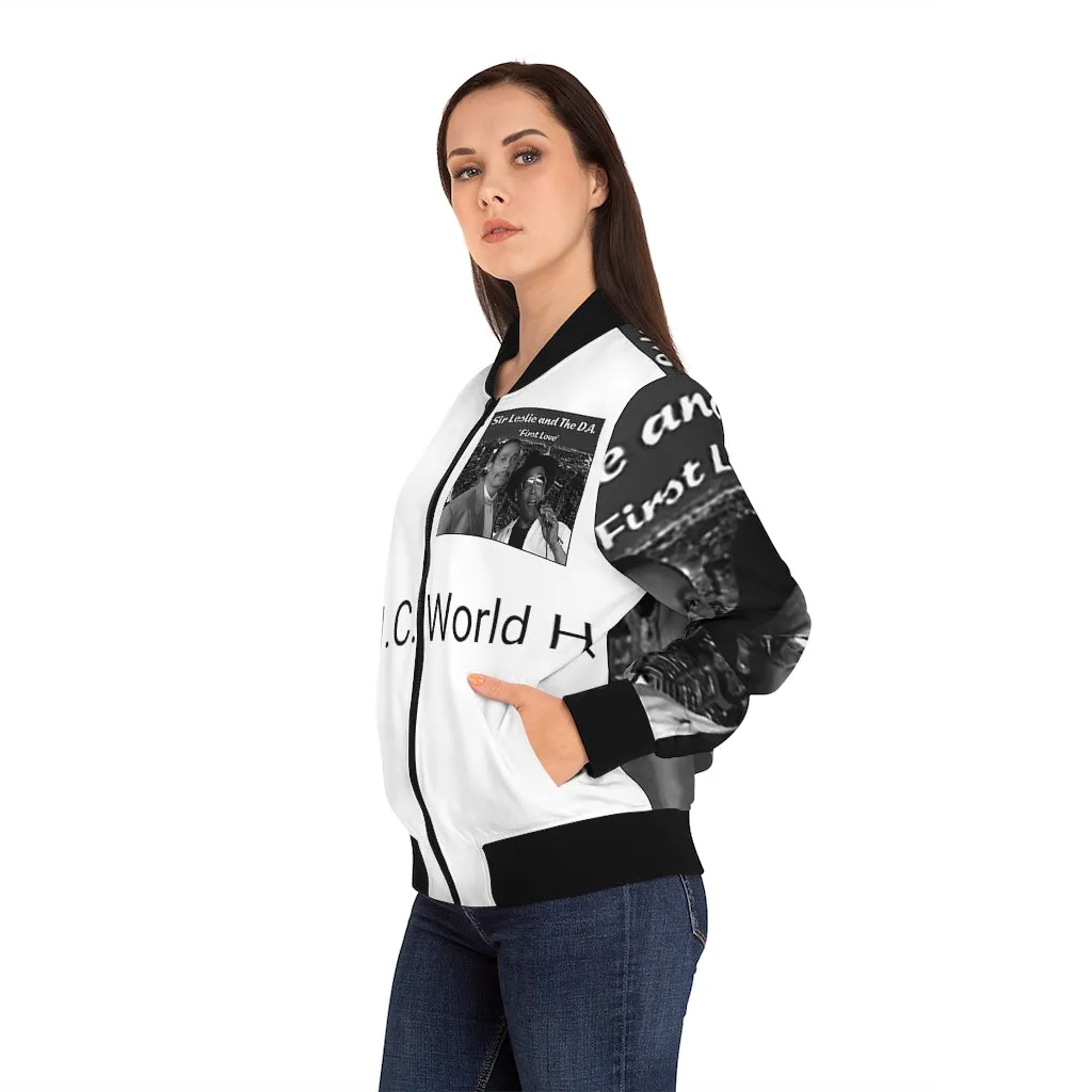 M.U.S.I.C. World HQ  Album Cover Series Women's Bomber Jacket (AOP)