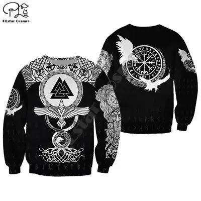 PLstar Cosmos Valhalla God Odin Warrior Tattoo Vintage NewFashion Tracksuit 3DPrint Harajuku Pullover Casual Jacket Hoodies X4