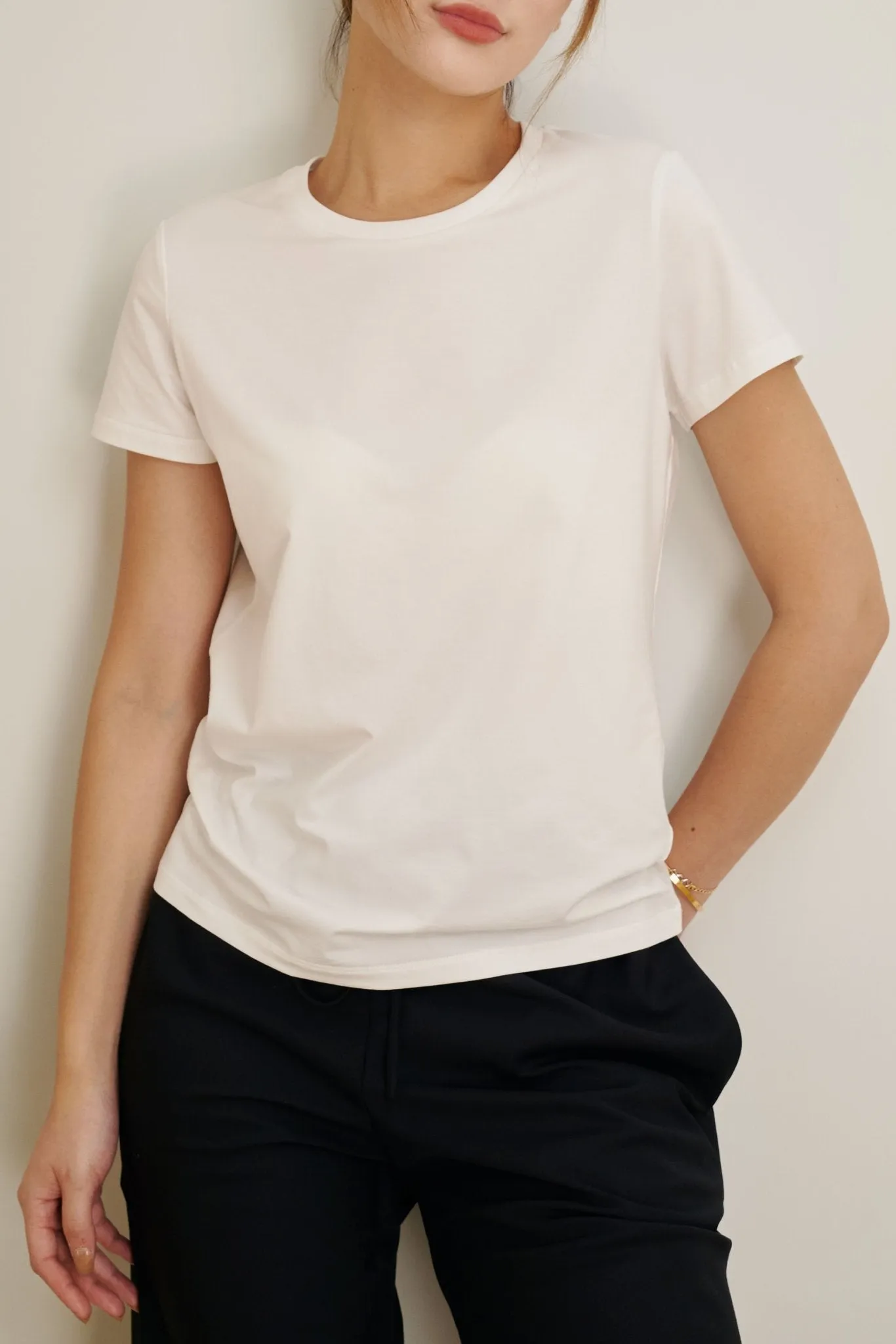 SIGNATURE relaxed jersey tee (White)