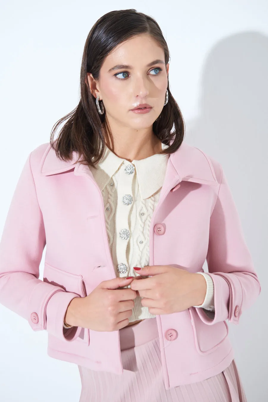 Tailored button-up jacket wholesale