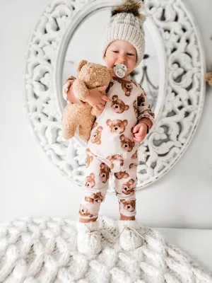 Unisex Toddler Kids 2 Piece Jogger Set - Cozy Teddy Bears